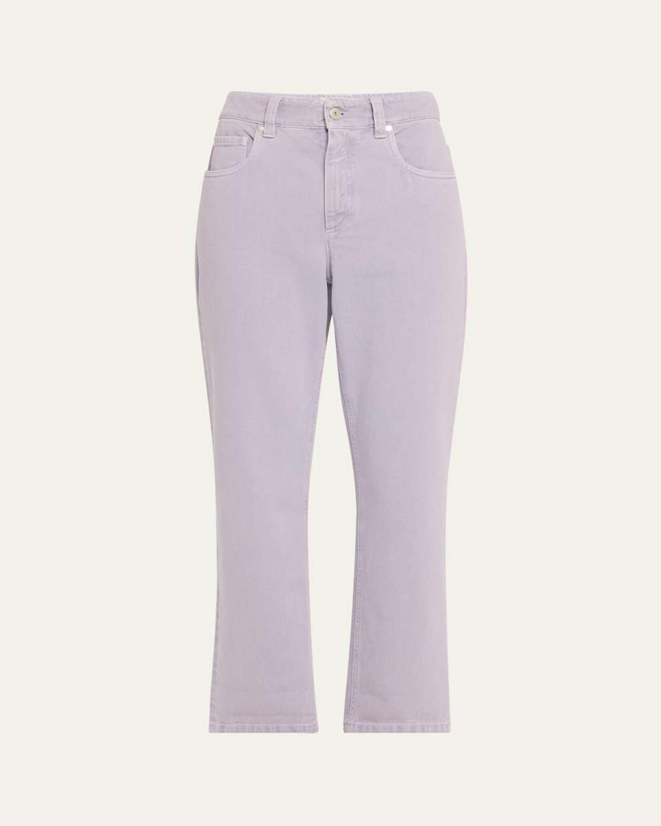 Retro Vintage Straight-Leg Ankle Denim Pants